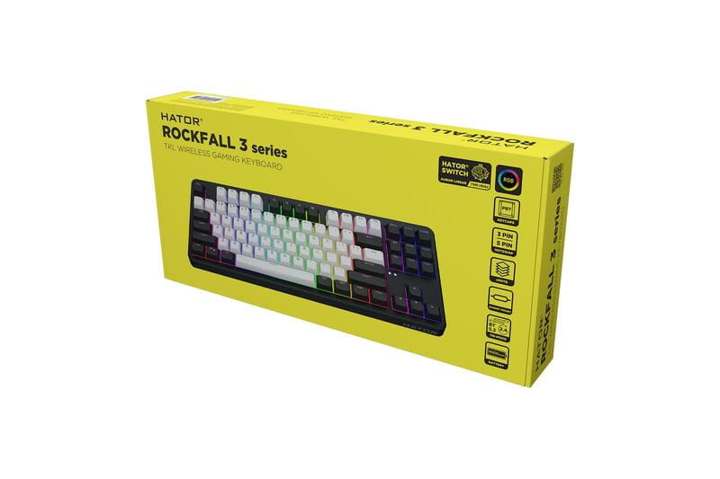 Клавіатура бездротова Hator Rockfall 3 Mecha TKL Wireless Orange Black (HTK850)