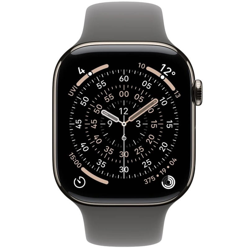 Смарт-годинник Apple Watch Series 11 GPS + Cellular 46mm Natural Titanium Case with Stone Grey Sport Band - M/L (MFCX4RK/A)