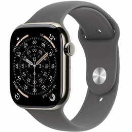 Смарт-часы Apple Watch Series 11 GPS + Cellular 46mm Natural Titanium Case with Stone Grey Sport Band - M/L (MFCX4RK/A)