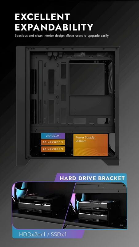 Корпус DarkFlash DRX70 Glass Black