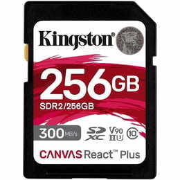 Карта пам`яті SD  256GB UHS-II U3 Class 10 Kingston Canvas React Plus R300/W260MB/s (SDR2/256GB)