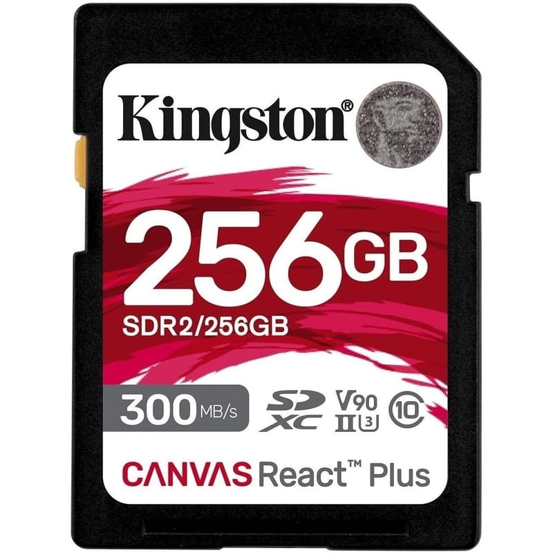 Карта пам`яті SD  256GB UHS-II U3 Class 10 Kingston Canvas React Plus R300/W260MB/s (SDR2/256GB)
