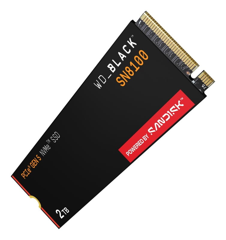 Накопичувач SSD 2TB WD Black SN8100 M.2 2280 PCIe 5.0 x4 3D NAND TLC (WDS200T1X0M)