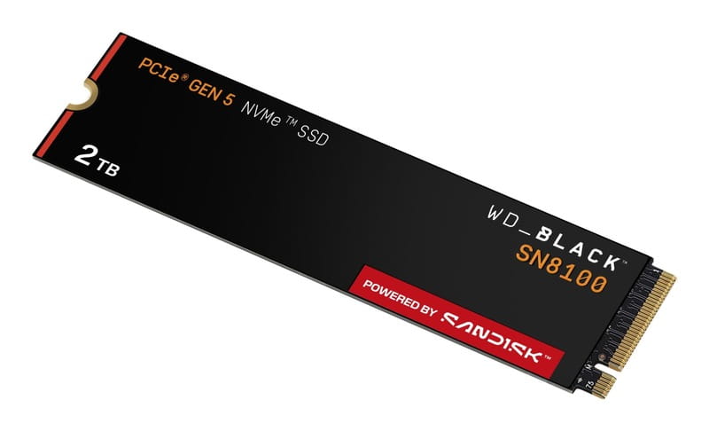Накопичувач SSD 2TB WD Black SN8100 M.2 2280 PCIe 5.0 x4 3D NAND TLC (WDS200T1X0M)