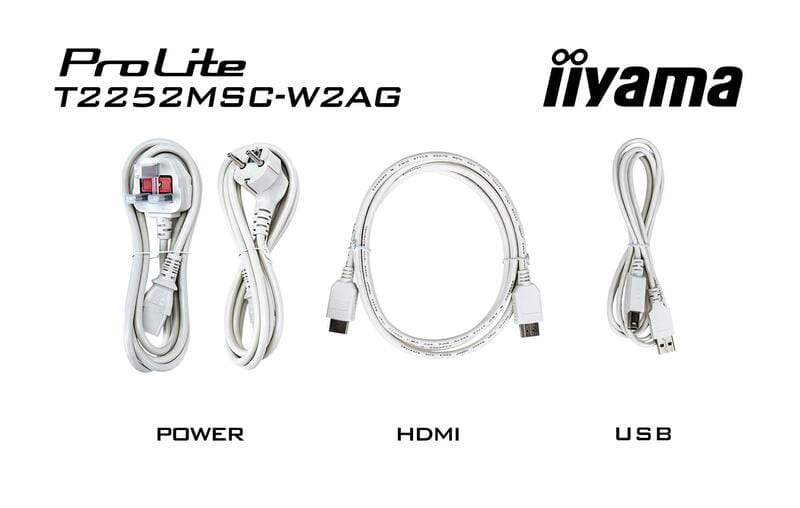 Монітор Iiyama 21.5" ProLite T2252MSC-W2AG IPS White