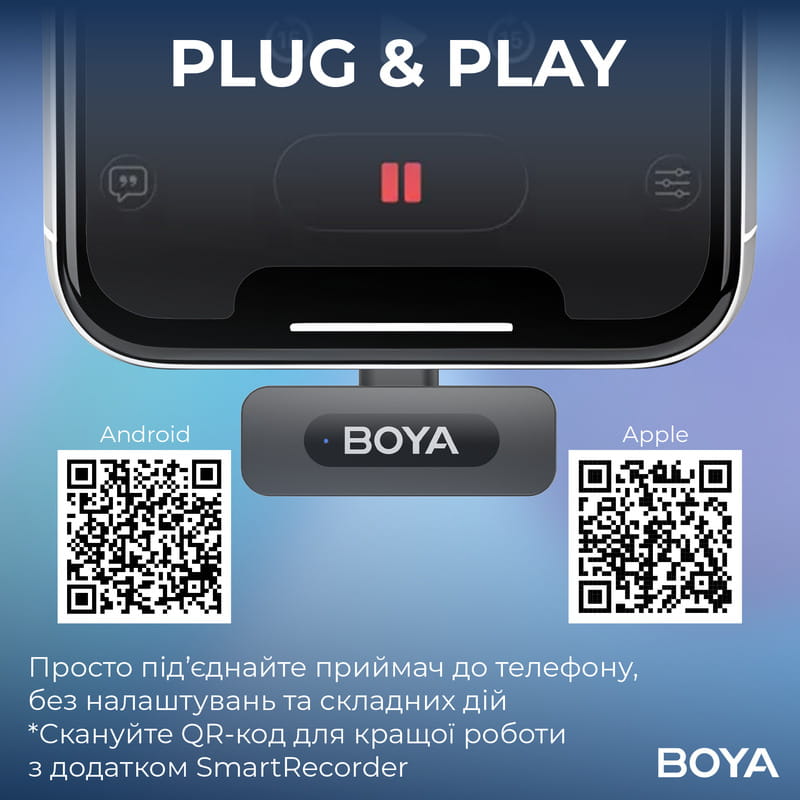 Микрофон BOYA BY-V10 Type-C Black