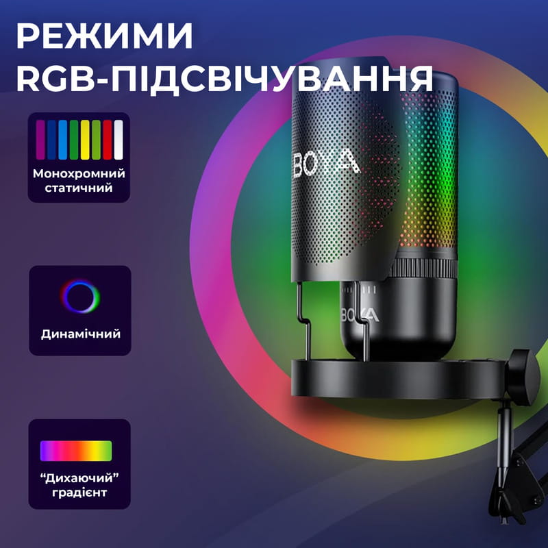 Микрофон BOYA K3-02 RGB Black