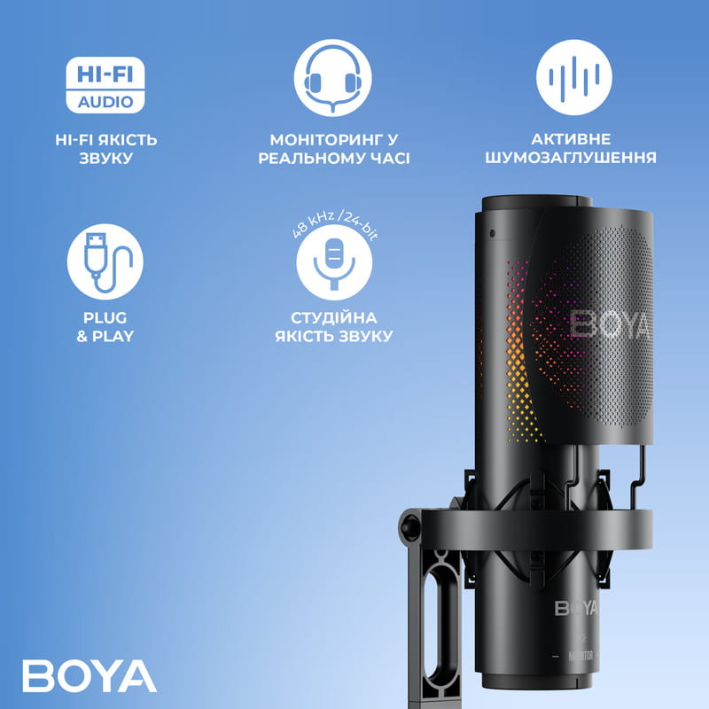Микрофон BOYA K3-02 RGB Black
