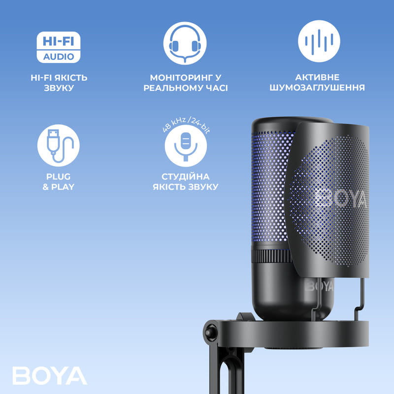 Микрофон BOYA K9 RGB Black