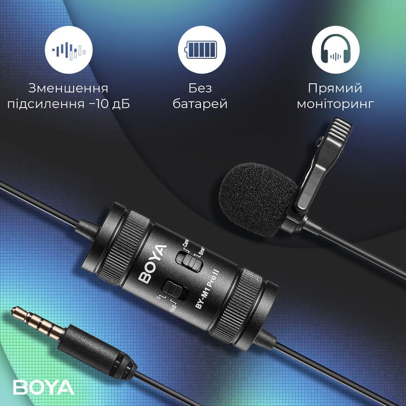 Микрофон BOYA BY-M1 Pro II Black