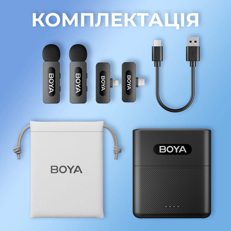 Микрофон BOYA BY-V3 combo Type-C/Lightning Black