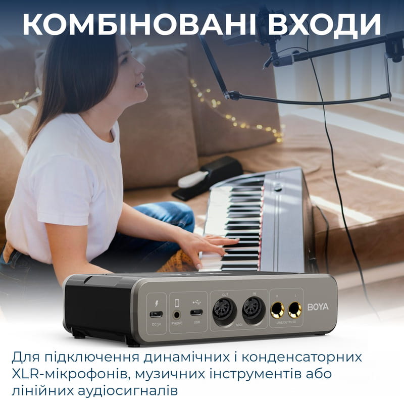 Двухканальный аудиоинтерфейс BOYA BY-AM4