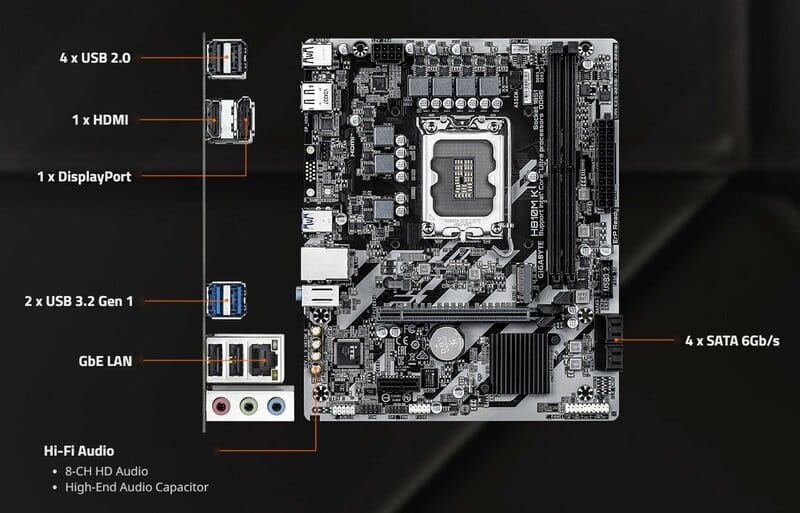 Материнская плата Gigabyte H810M K Socket 1851