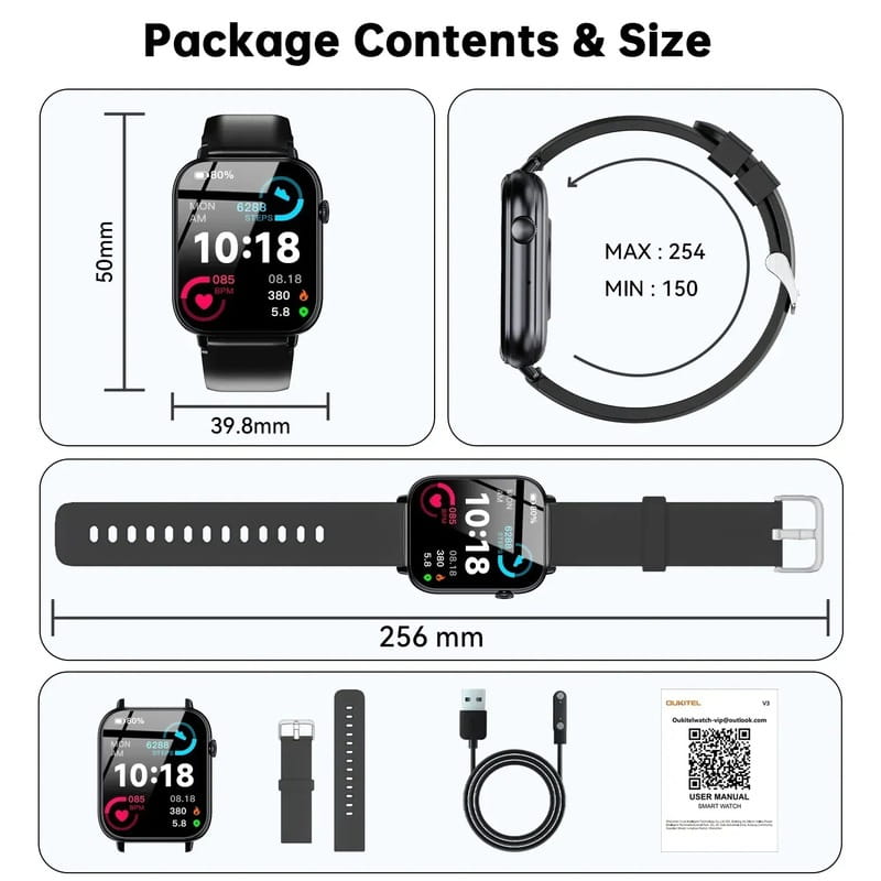 Смарт-годинник Oukitel V3 Black (6941749818591)