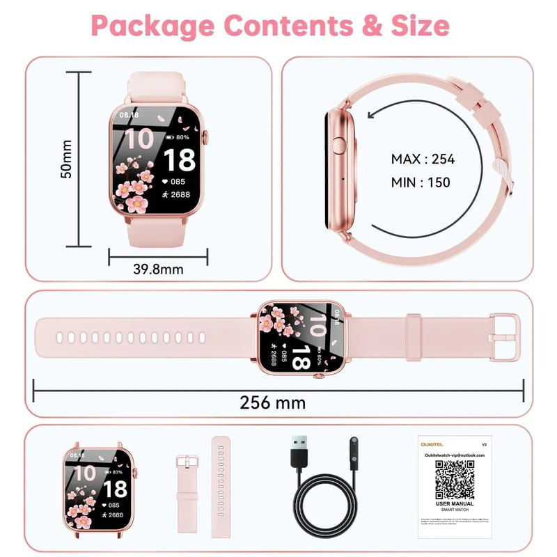 Смарт-годинник Oukitel V3 Pink (6941749818607)