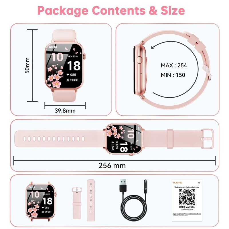 Смарт-часы Oukitel V3 Pink (6941749818607)