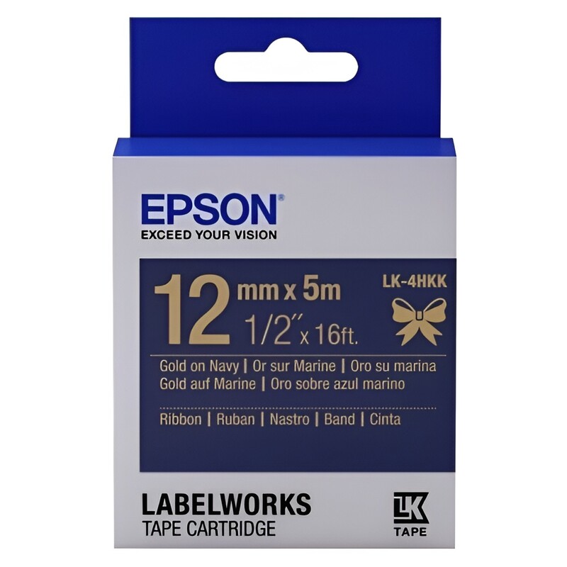 Лента Epson LK4HKK Ribbon Gold/Navy 12mm/5m (C53S654002)