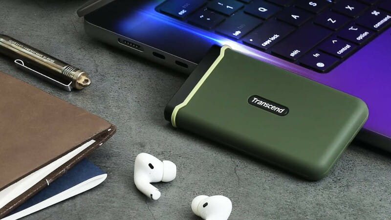 Накопичувач зовнішній SSD USB 3.1 Gen 2 Type-C 1TB Transcend ESD380С Military Green (TS1TESD380C)