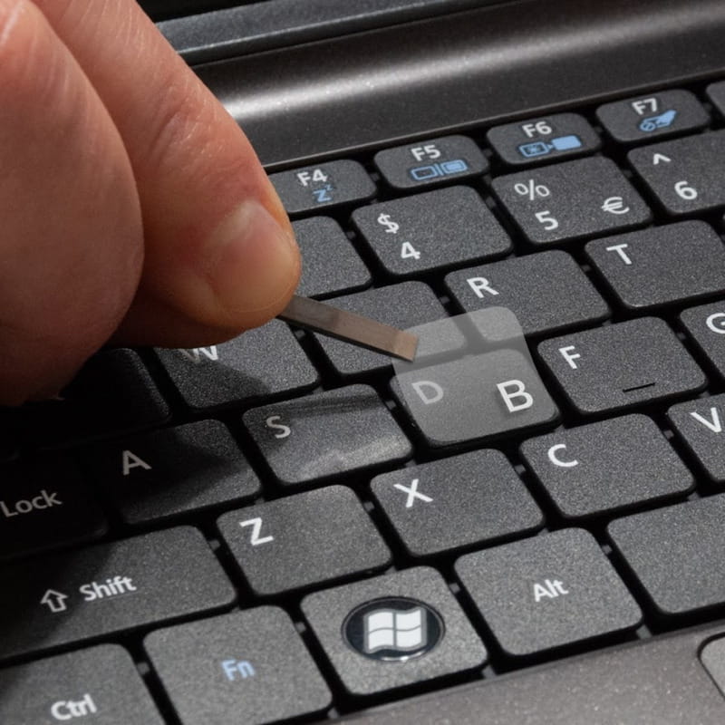 Наклейка на клавіатуру Сектор SampleZone прозора помаранчева Англійська / Російська / Українська (SZ-N-W)