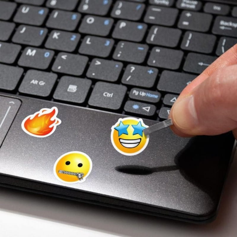 Наклейка на клавіатуру Сектор SampleZone непрозора біло-помаранчева Англійська / Російська / Українська (SZ-N-R)