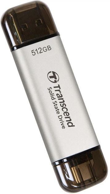 Накопичувач зовнішній SSD USB 3.2 /USB Type-C 512GB Transcend ESD310 Silver (TS512GESD310S)