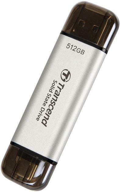 Накопичувач зовнішній SSD USB 3.2 /USB Type-C 512GB Transcend ESD310 Silver (TS512GESD310S)
