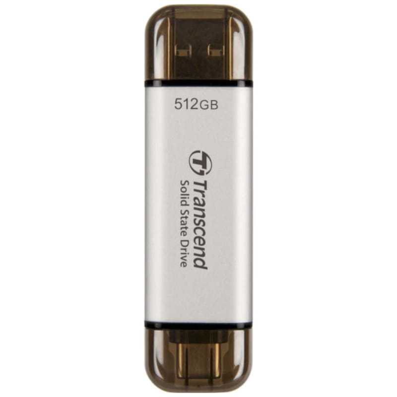 Накопичувач зовнішній SSD USB 3.2 /USB Type-C 512GB Transcend ESD310 Silver (TS512GESD310S)
