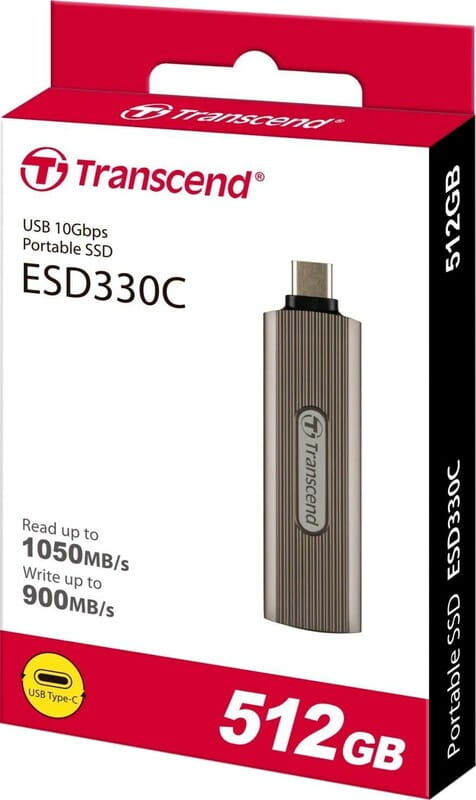 Накопичувач зовнішній SSD USB 3.2 Type-C 512GB Transcend ESD330C Dark Grayish Brown (TS512GESD330C)