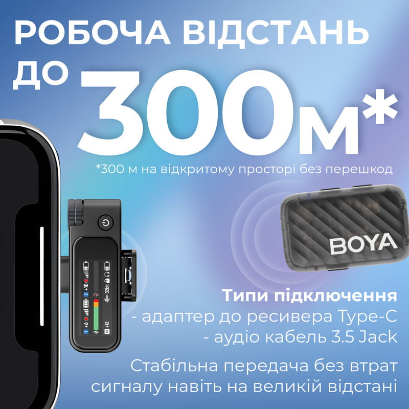 Мікрофон BOYA MIC 2-02 Type-C/TRS Black