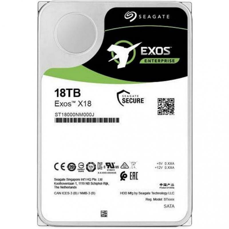 HDD 3.5" SATA 18.0TB Seagate Exos X18 7200rpm 256MB (ST18000NM000J)