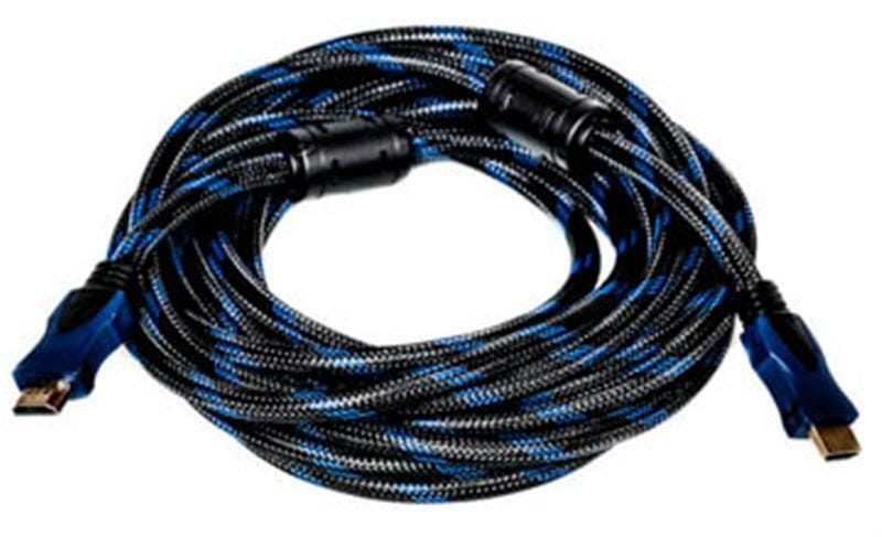 Кабель PowerPlant (KD00AS1200) HDMI-HDMI v1.4, 1.5м, Nylon, Double ferrites, Black