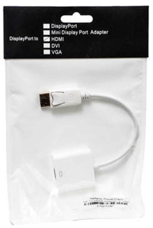 Адаптер PowerPlant (KD00AS1236) DisplayPort-HDMI, 0.15м, White