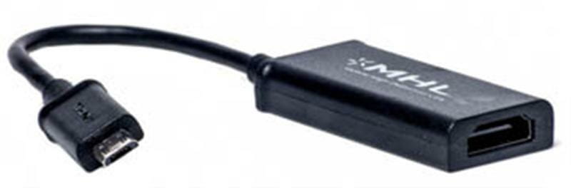 Адаптер PowerPlant (KD00AS1240) microUSB-HDMI, 0.15м, Black