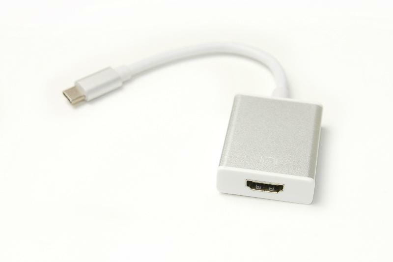 Адаптер PowerPlant (KD00AS1272) USB Type-C-HDMI, 0.15м, White