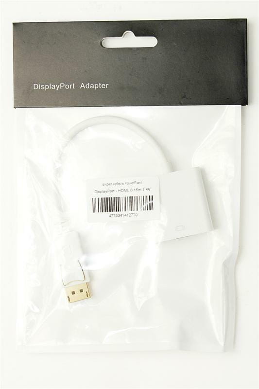 Адаптер PowerPlant (KD00AS1277) DisplayPort-HDMI, 0.15м, White