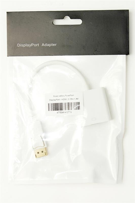 Адаптер PowerPlant (KD00AS1277) DisplayPort-HDMI, 0.15м, White
