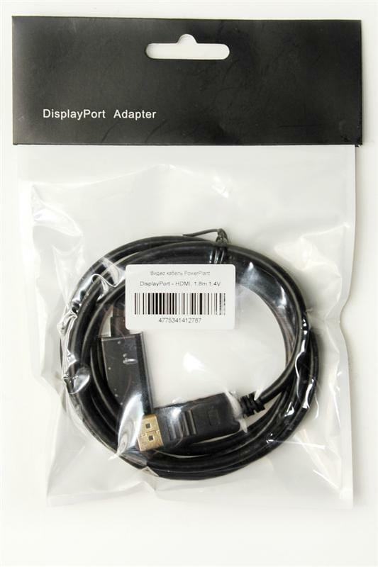 Кабель PowerPlant (KD00AS1278) DisplayPort-HDMI v1.4, 1.8м, Black