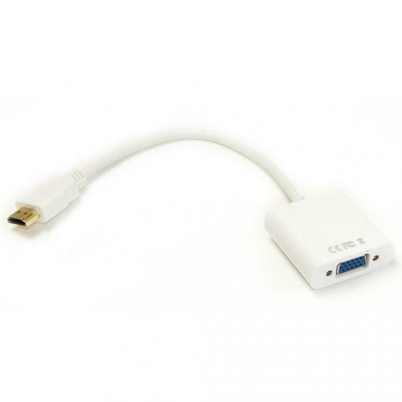 Адаптер PowerPlant (KD00AS1285) HDMI-VGA, 0.15м, White