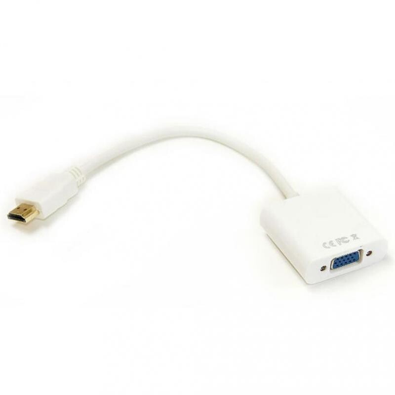 Адаптер PowerPlant (KD00AS1285) HDMI-VGA, 0.15м, White