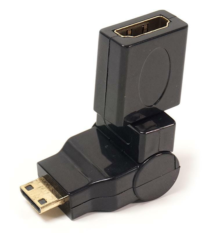 Перехідник PowerPlant (KD00AS1300) miniHDMI(AM)-HDMI(AF), 360 градусів, Black