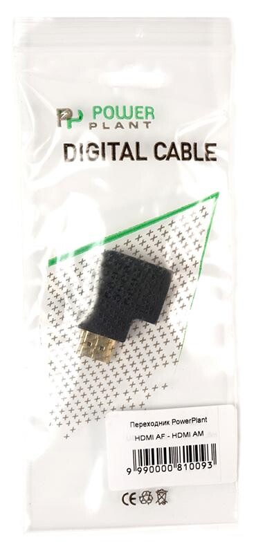 Переходник PowerPlant (KD00AS1302) HDMI(AF)-HDMI(AM), правый угол, Black
