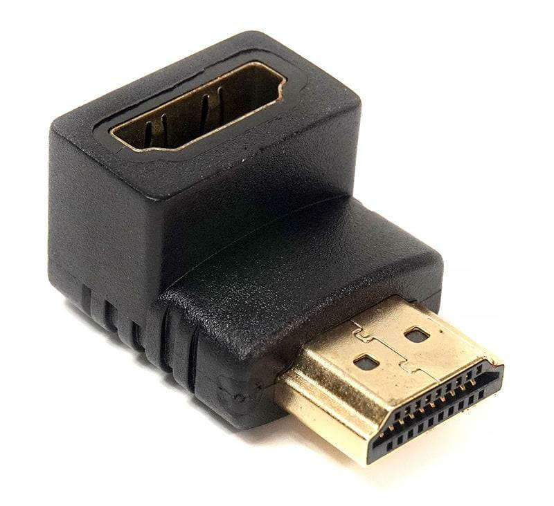 Перехідник PowerPlant (KD00AS1303) HDMI (AF) -HDMI (AM), нижній кут, Black