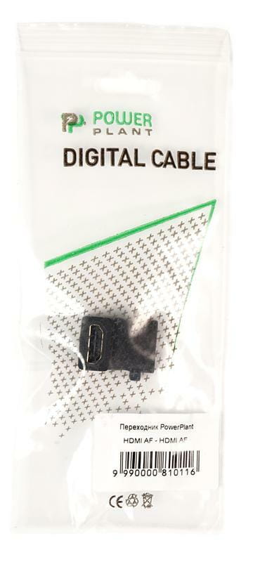 Перехідник PowerPlant (KD00AS1304) HDMI (AF) -HDMI (AF), панельний кутовий, Black