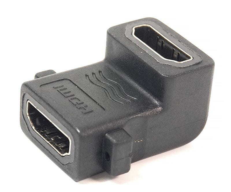 Перехідник PowerPlant (KD00AS1304) HDMI (AF) -HDMI (AF), панельний кутовий, Black