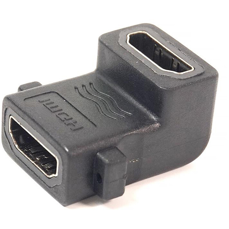 Переходник PowerPlant (KD00AS1304) HDMI(AF)-HDMI(AF), панельный угловой, Black