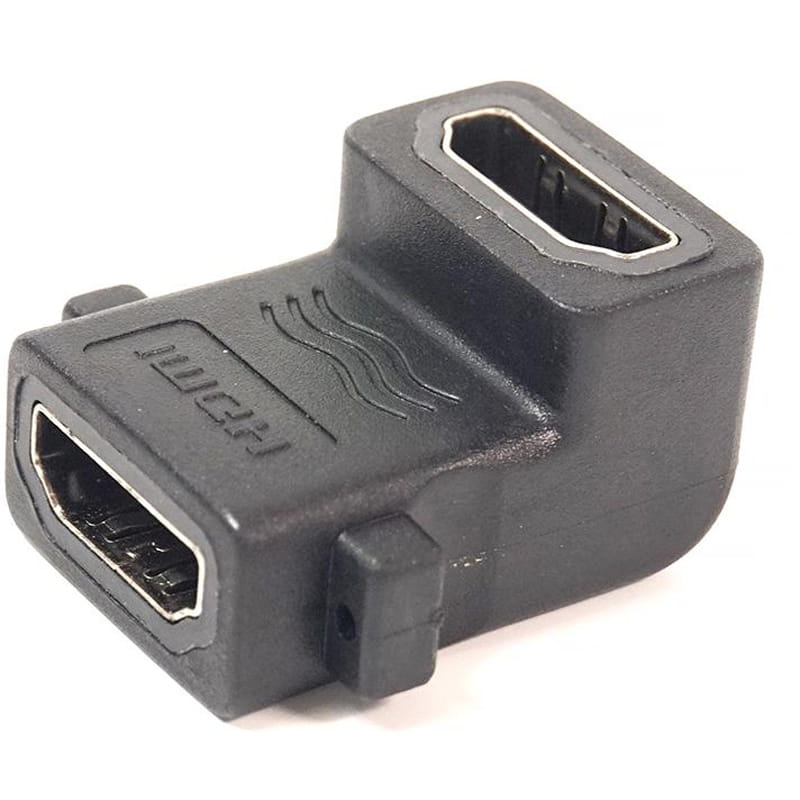 Перехідник PowerPlant (KD00AS1304) HDMI (AF) -HDMI (AF), панельний кутовий, Black