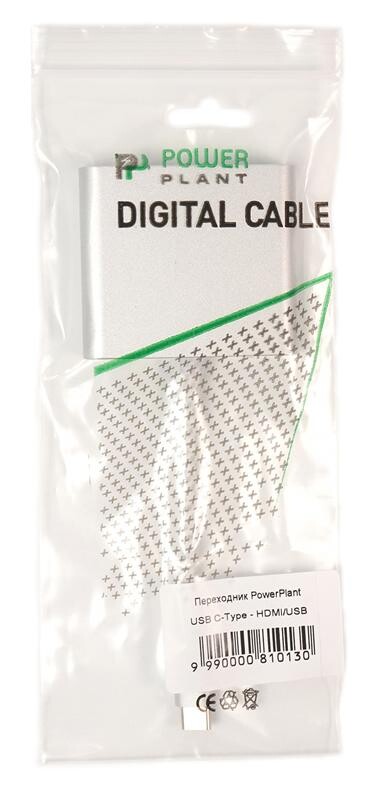 Кабель-переходник USB Type-C PowerPlant, White (KD00AS1306)