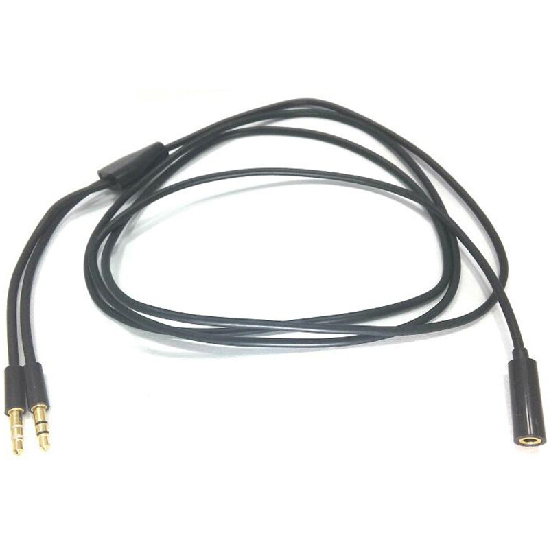 Кабель PowerPlant (DV00DV4057) 2х3.5mm(M)-3.5mm(F), 1.5м, Blac