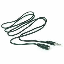 Кабель PowerPlant (KD00AS1264) 3.5mm(M)-3.5mm(F), 1м, Black