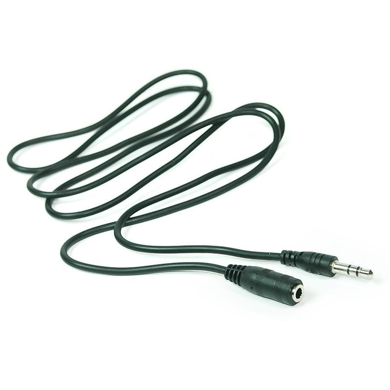 Кабель PowerPlant (KD00AS1264) 3.5mm(M)-3.5mm(F), 1м, Black
